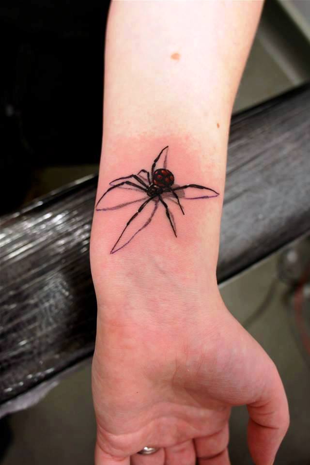 3D Spider Tattoo On Wrist