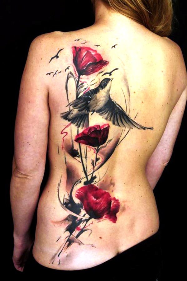 7-Poppies-tattoo-on-Back