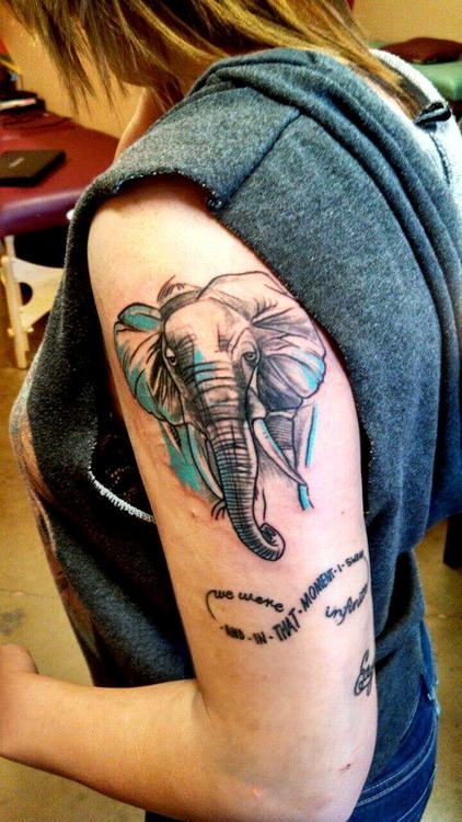 Abstract Elephant Tattoo