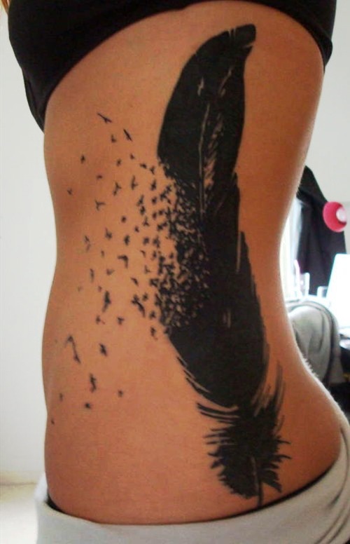 Amazing Tattoo Feather Birds
