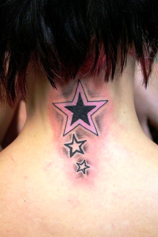 Beautiful-Stars-Neck-Tattoo-Design-for-Women-520x780