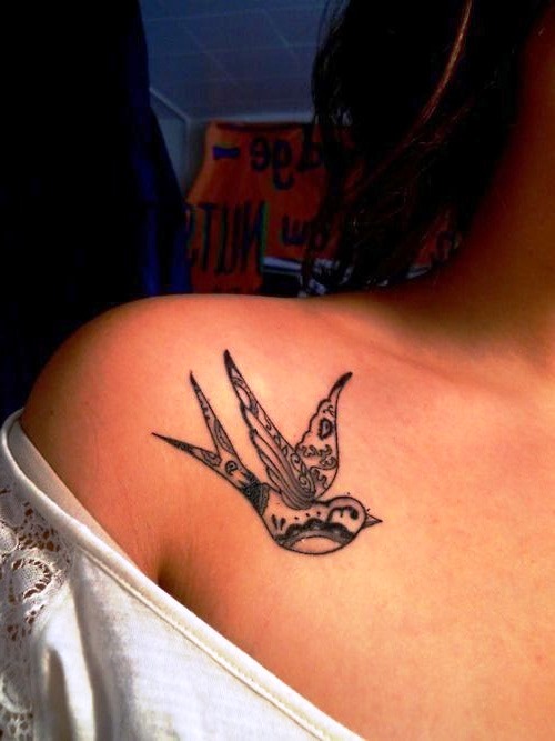 Bird Tattoos On Shoulder for Women
