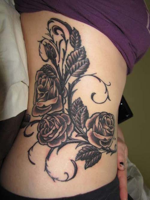 Black Rose Tattoo Designs for Women