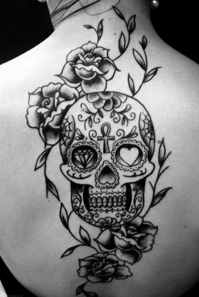 Black-and-Grey-Sugar-Skull-Tattoo