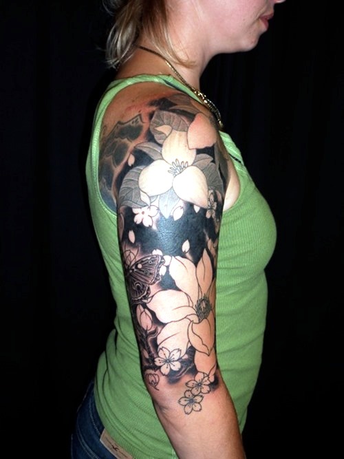 Black and White Flower Tattoos for Women