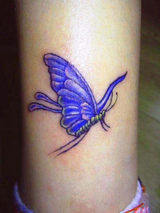 Blue Butterfly Tattoos for Women
