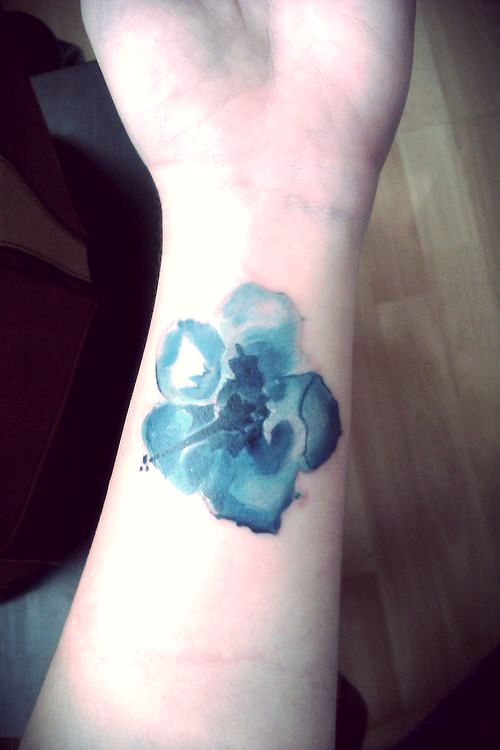 Blue Watercolor Tattoo