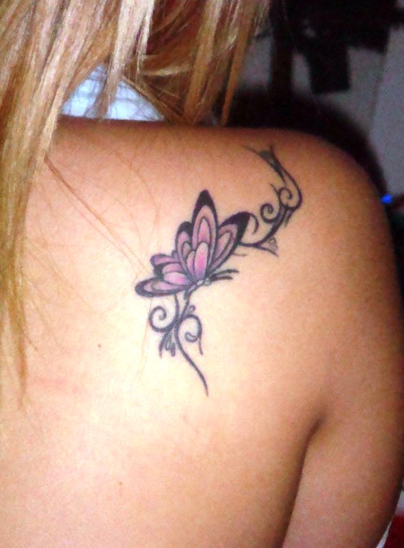Butterflies Tattoo On Shoulder