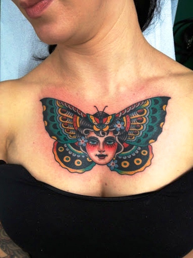 Butterfly Chest Tattoos