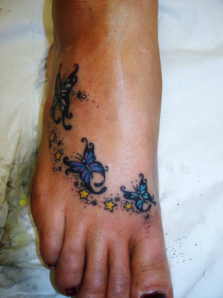 Butterfly Foot Tattoo