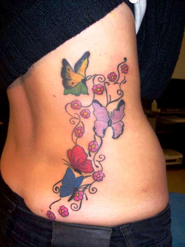 Butterfly Rib Tattoos For Women