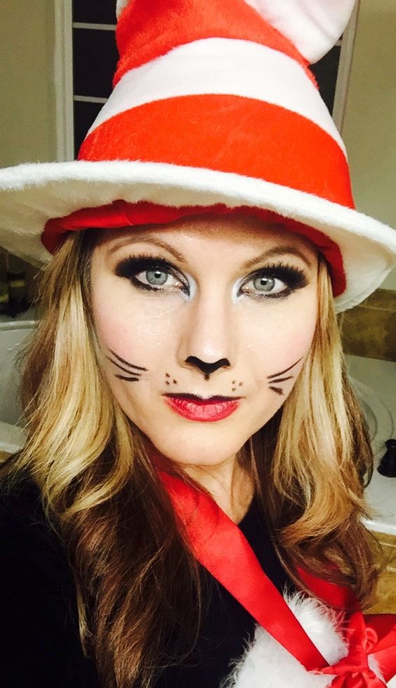 Cat in the Hat halloween makeup