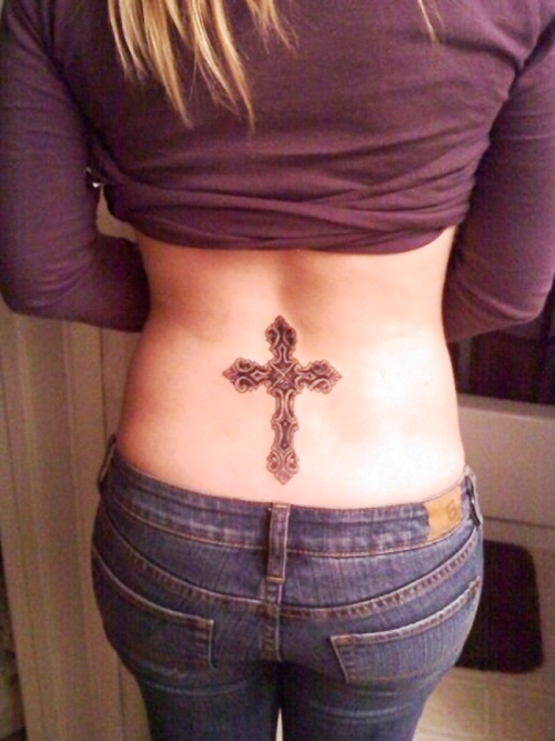 Celtic Cross Tattoos for Women On Back
