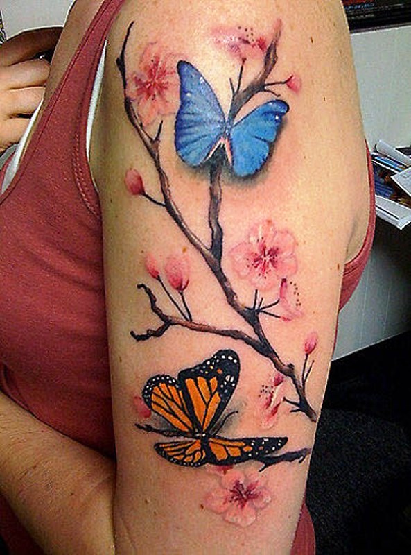 Cherry-Blossom-Butterflies-Tattoo