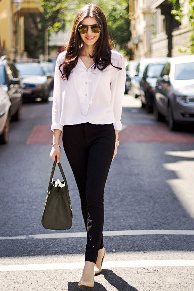 Classy-Work-Clothes-with-White-Blouse