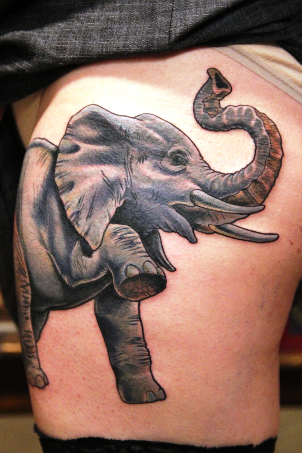 Colorful= Elephant Tattoo