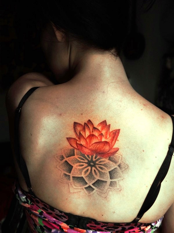 Colorful Lotus Mandala Tattoo