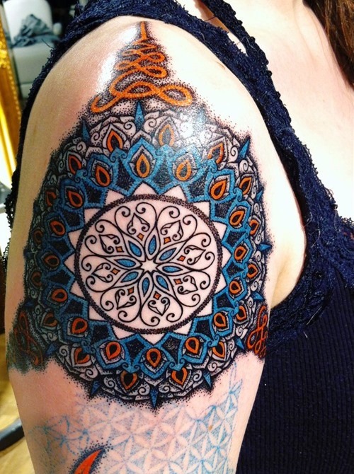Colorful Mandala Tattoos for Women