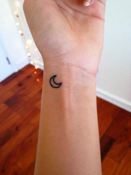 Crescent Moon Wrist Tattoo