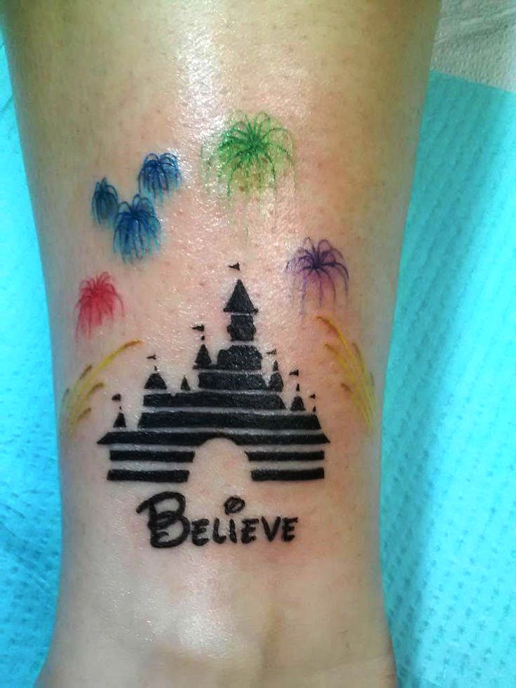 Cute Disney Castle Tattoo