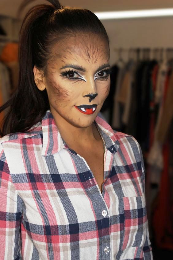 Cute werewolf halloween makeup