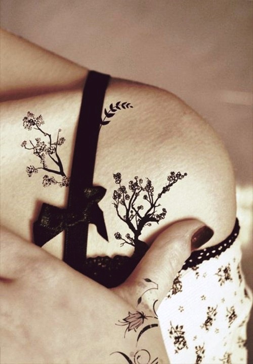 Delicate Flowers Tattoo Shoulder
