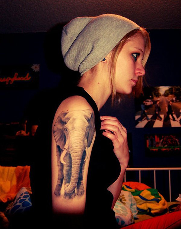 Elephant Half Sleeve Tattoos for Women