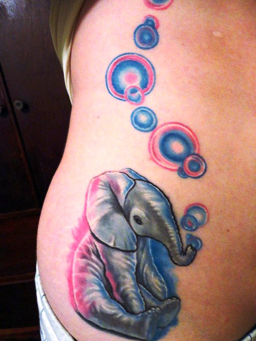 Elephant Side Tattoo