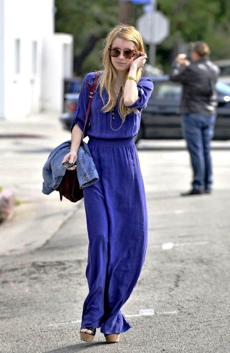 Emma Robert Street Style Long Dress