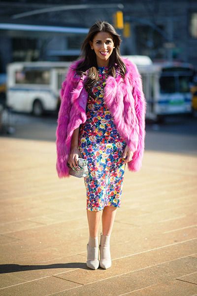 Fashion Week Street-Style Pink Dress