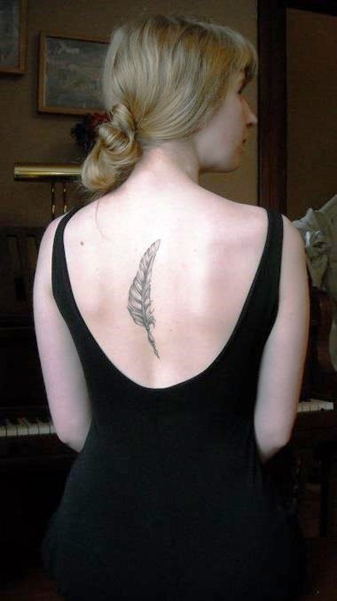 Feather Back Tattoo for Women