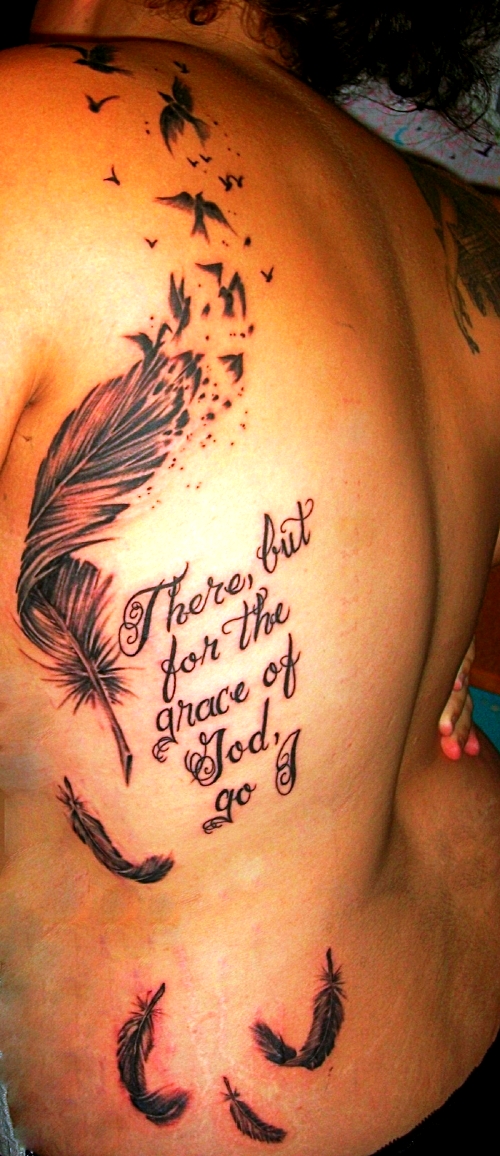 Feather Quote Tattoos for Girls