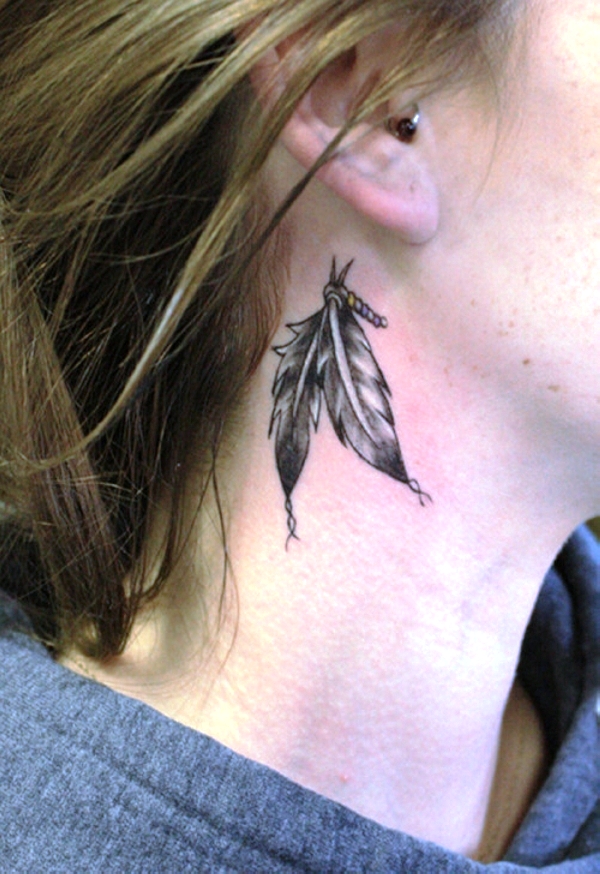 Feather Tattoo Behind Ear ideas