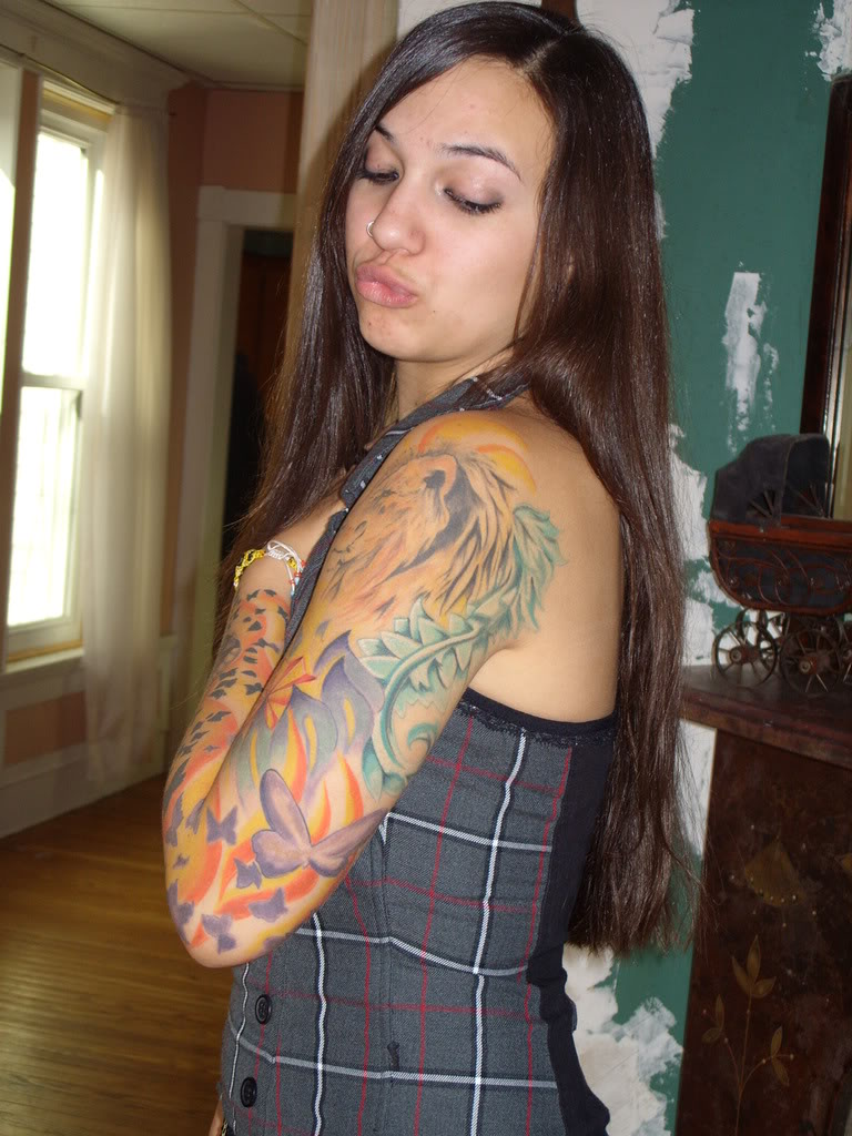 Flower polka Tattoos On Shoulder for Women