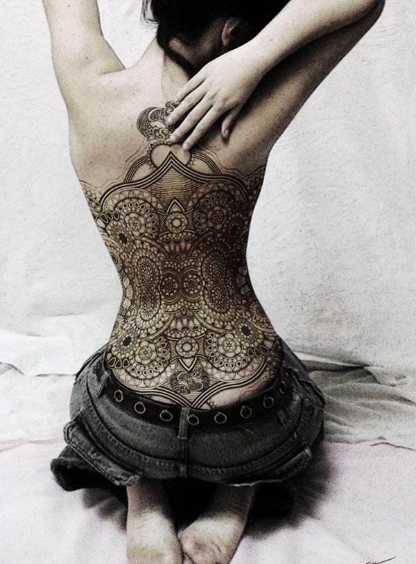 Full Back Tattoos Women Lace