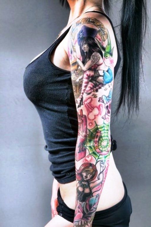 Girl Sleeve Tattoo Designs