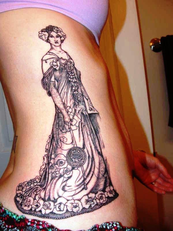 Girl Tattoo On Side