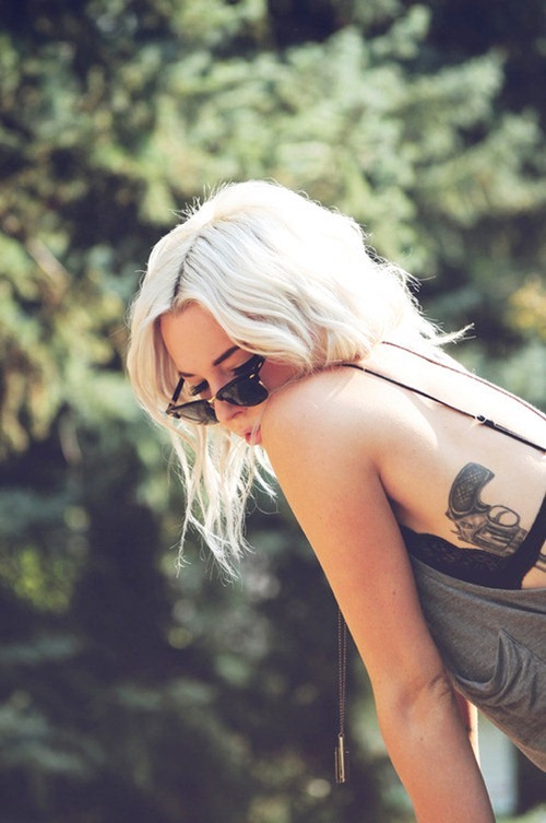 Girl with Gun Tattoo Design