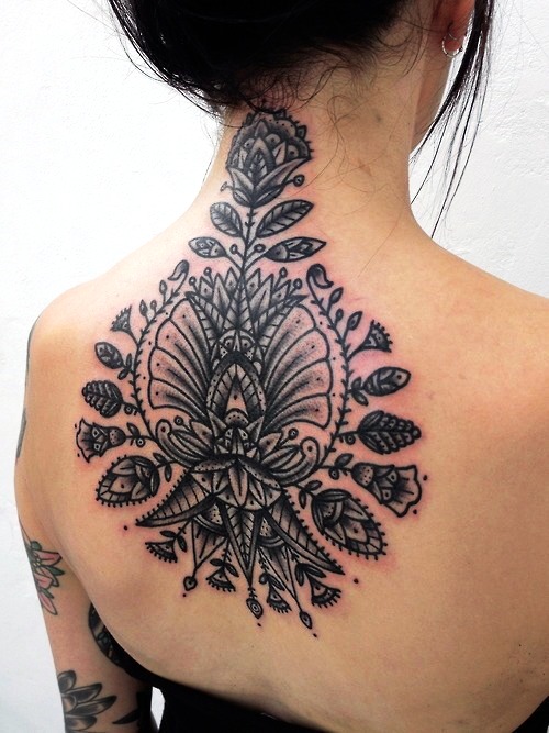 Gorgeous-Tribal-Flower-Tattoo-for-Women