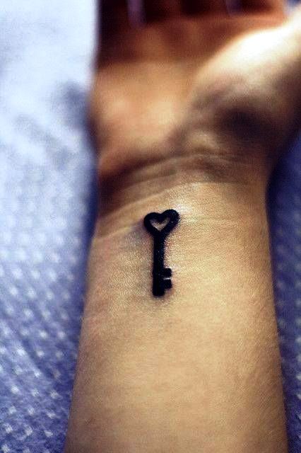 Heart Skeleton Key Tattoo