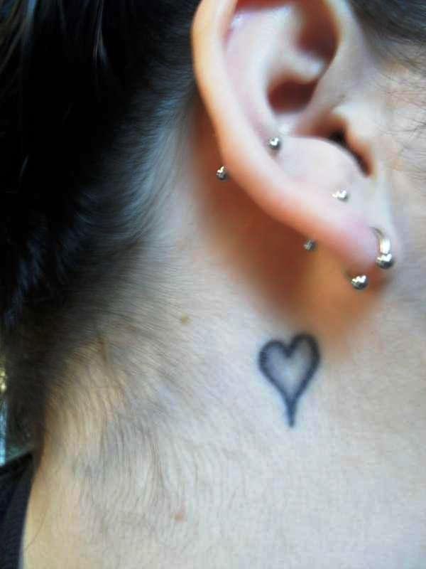 Heart Tattoo Behind Ear