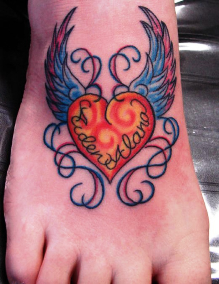 Heart Tattoos On Feet