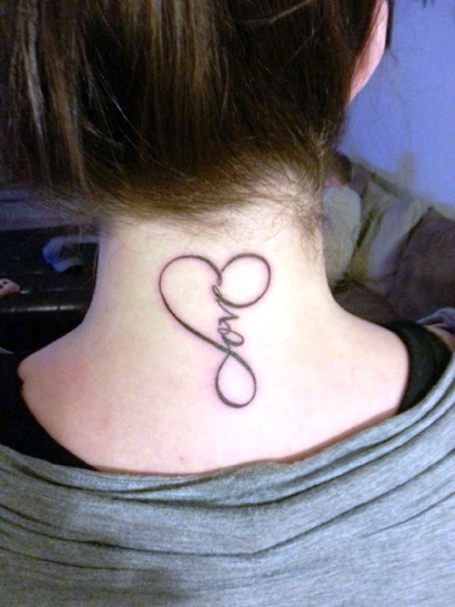 Infinite Love Tattoo On Neck for Women