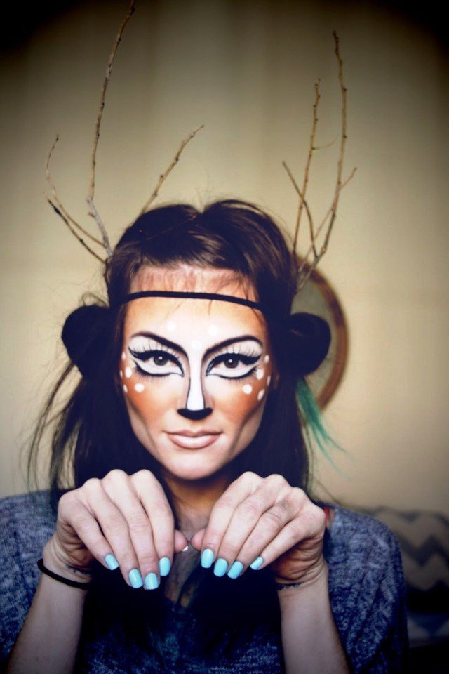 Makeup ideas woman deer forest