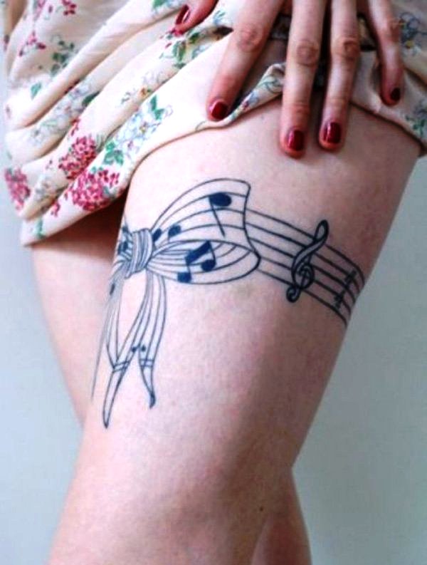 Music Note Tattoos On Thigh