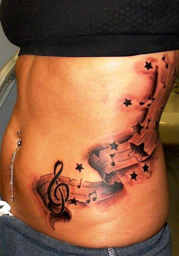 Music Notes Side Tattoo Designs