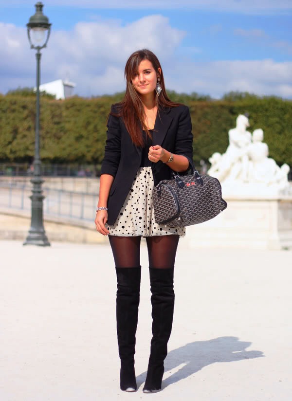 Over the Knee Boots and Mini Skirt