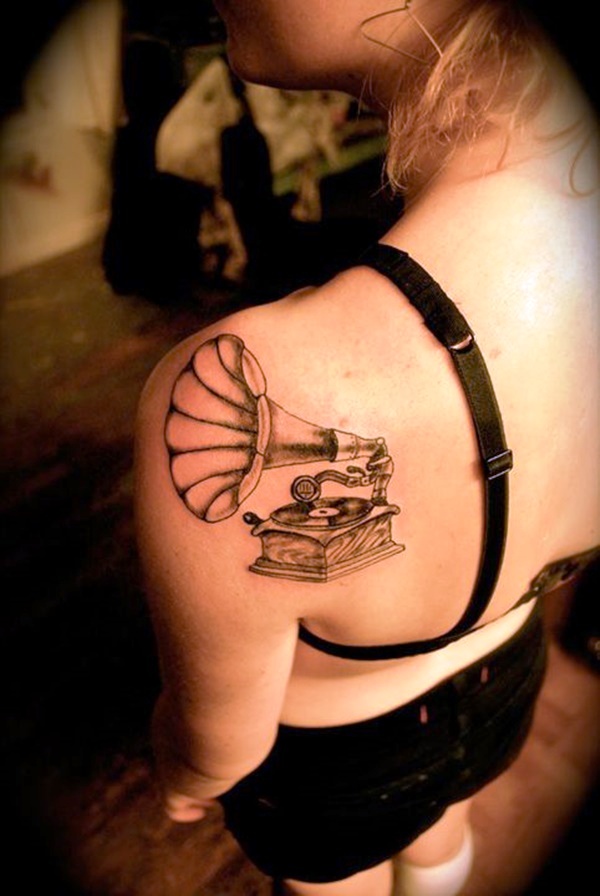 Player Tattoo Phonograph Record