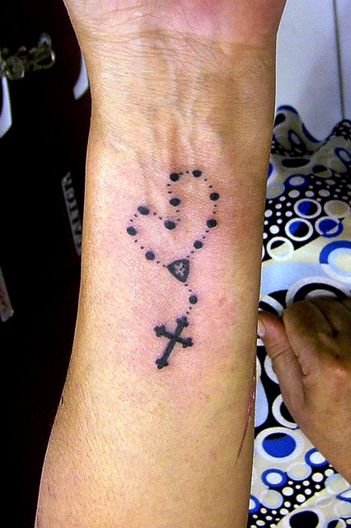 Rosary Wrist Tattoos for Women