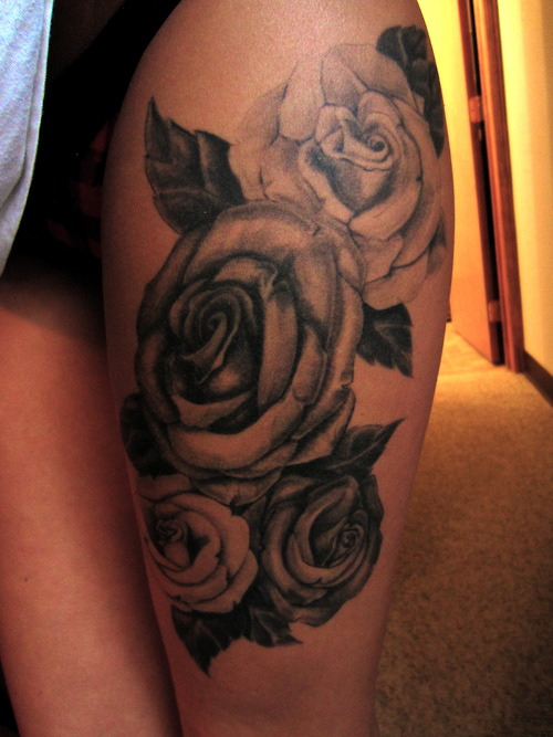 Rose Tattoos On Thigh